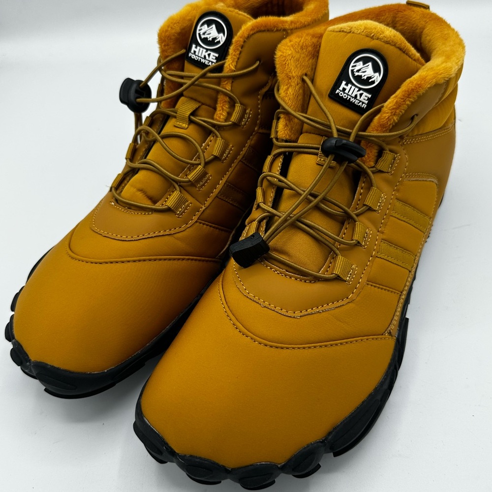 Tan and Black Athletic Shoes with Nubuck Finish by HIKE footwear.